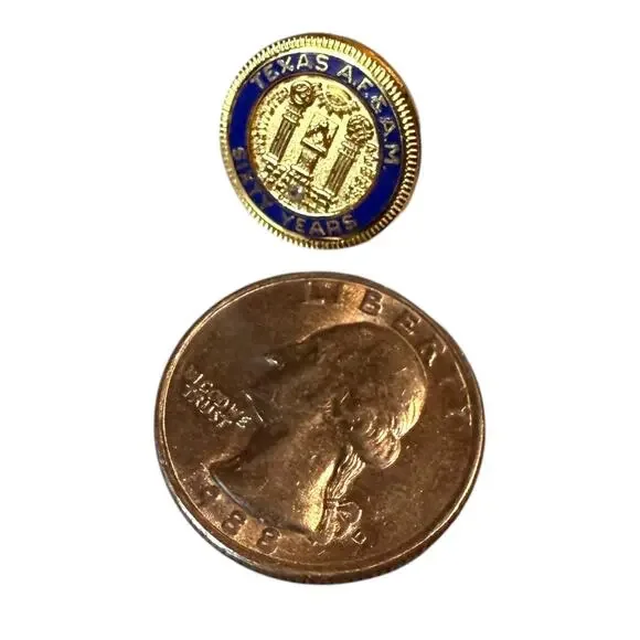 VTG Masonic Pin Grand Lodge Texas A.F. & A.M. Masons 60 yrs 10k Plate Gemstone